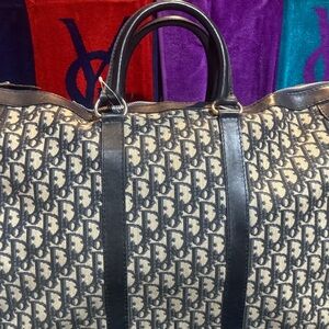 Authentic Dior Bowling Boston Bag Oblique Canvas - Black and Cream